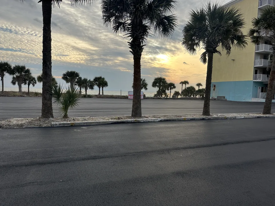 Hotel driveway and parking area