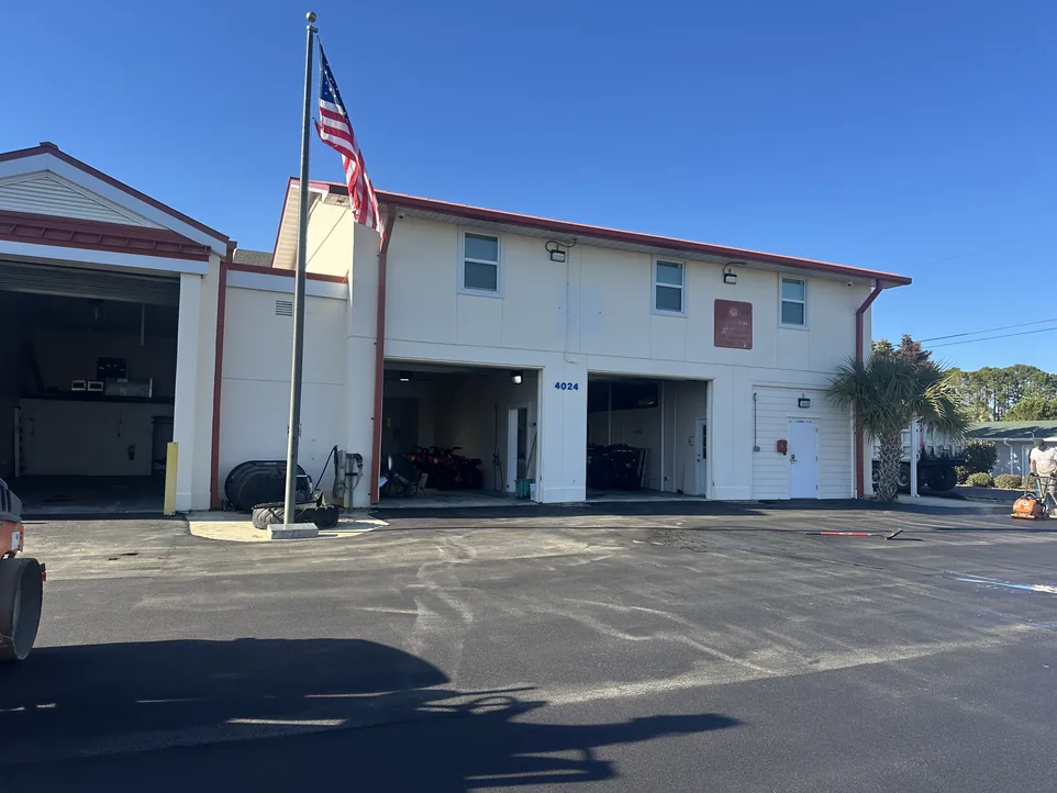 Asphalt overlay for the front entrance of the fire department