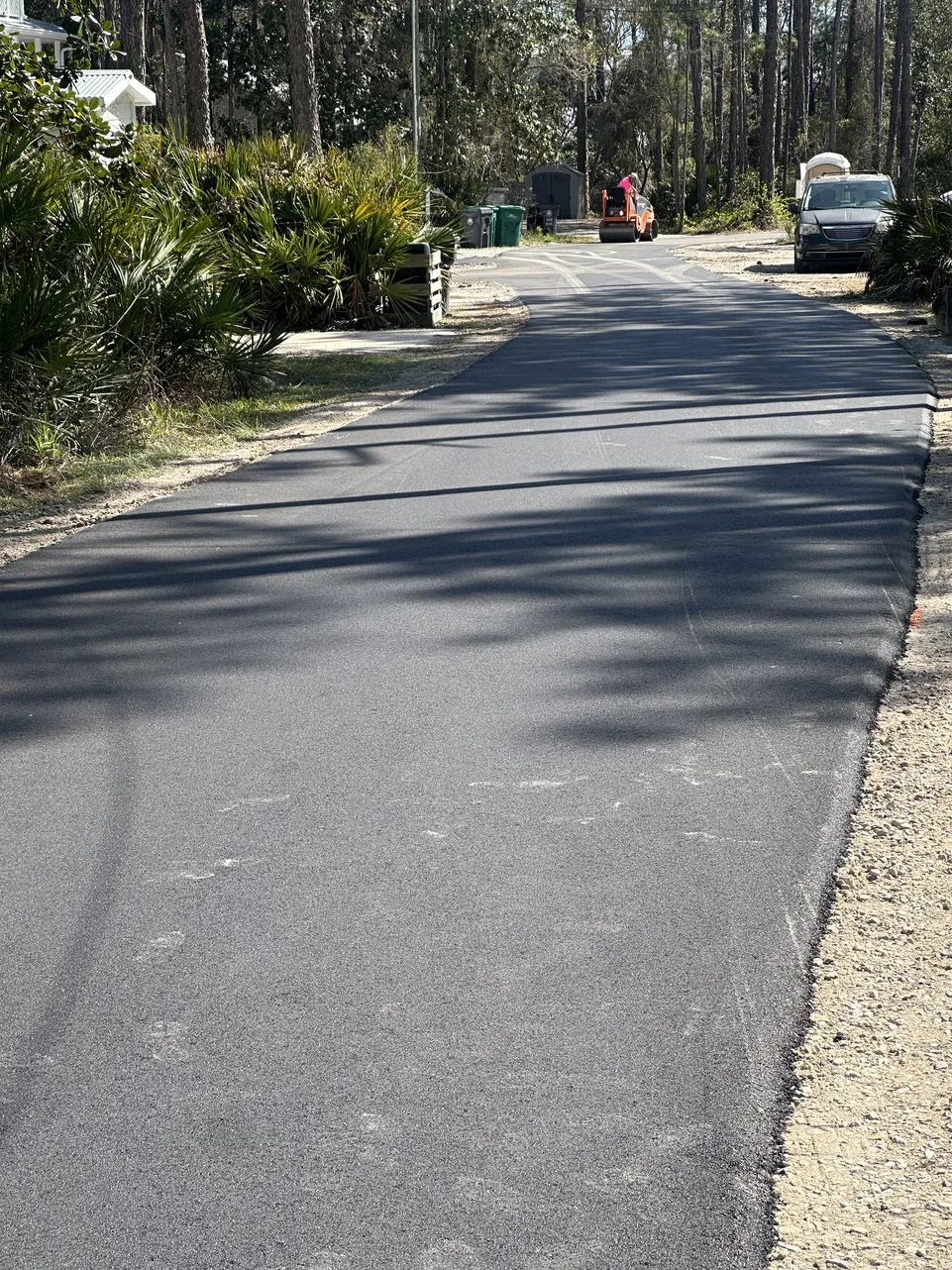 Close view of a smooth new asphalt surface